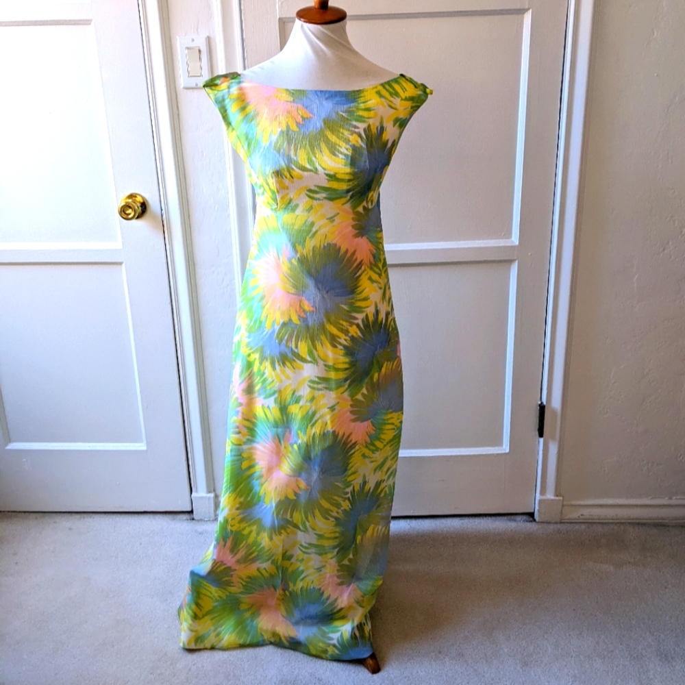 The House Of Bianchi Vintage Multicolor Floral Long Sleeve Dress - Picture 7 of 8